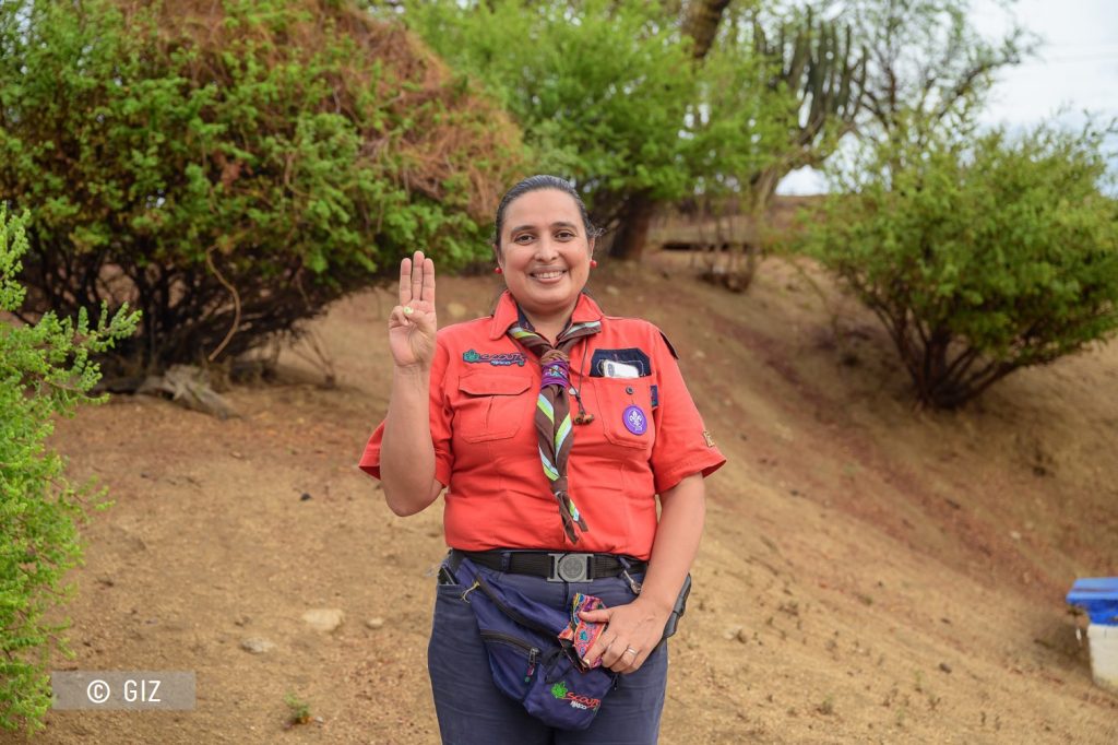 Saludo Scout por Ana Karina, fundadora del Grupo 15 Pericúes y scout desde hace once años.