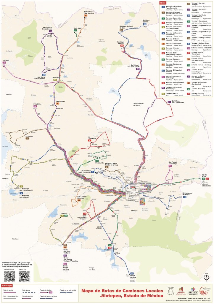 Mapa GTFS de Jilotepec. Imagen: © Ayuntamiento de Jilotepec
